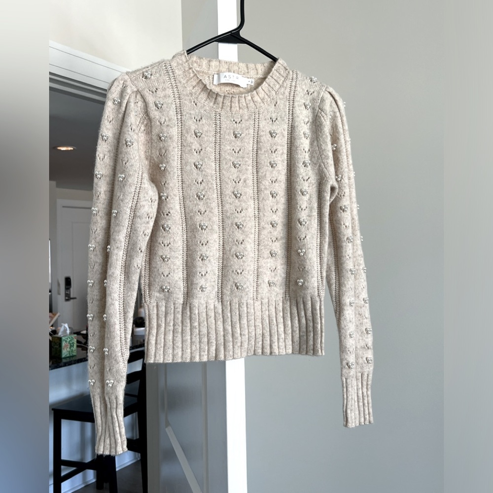 Astr the Label pearl cream sweater